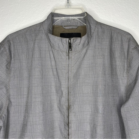 Banana Republic Mens Plaid Gray Zip Up Bomber Jacket - Picture 2 of 10